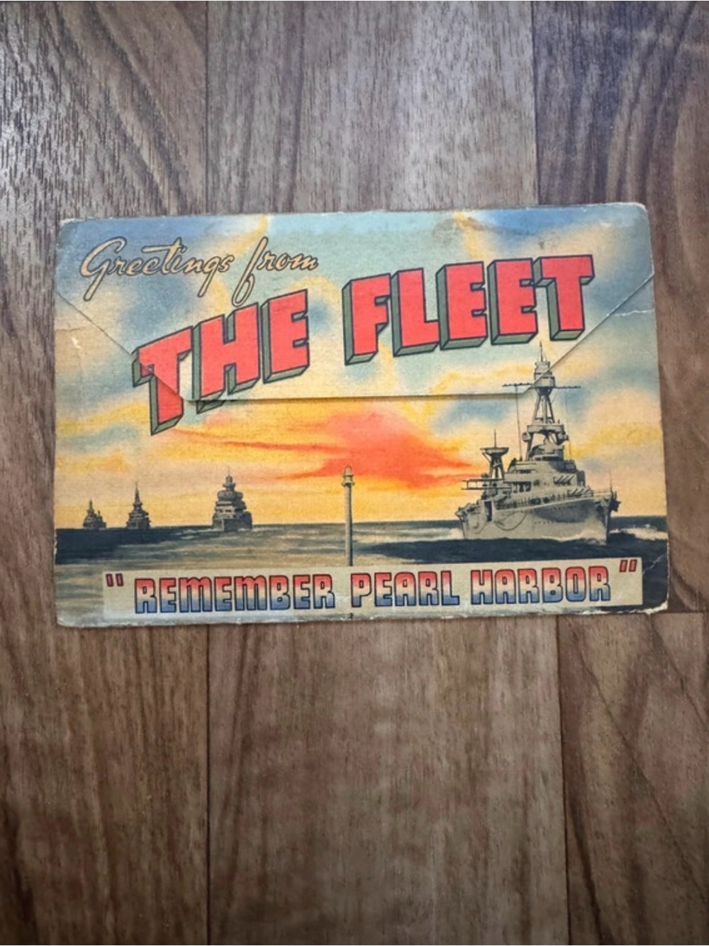Vintage WWII U.S. Navy Remember Pearl Harbor Foldout Souvenir